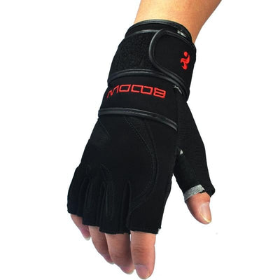 Genuine Leather Men's Half Finger Crossfit Gloves