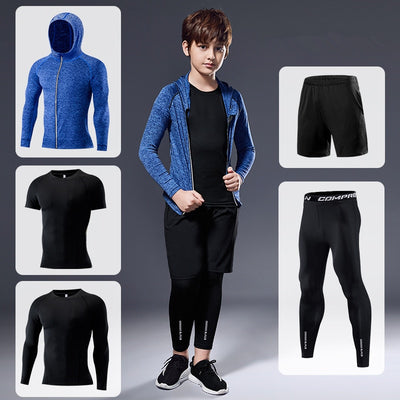 Reflective Compression Set Kids Running Sport